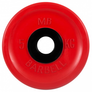 Диск для штанги 5кг d=50мм евро-классик красный MB-PltCE-5 MB Barbell