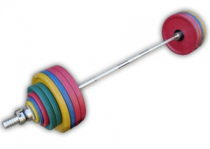 Штанга олимпийская цветная евро-классик d=50мм 220 кг HARD MB-CE50-220-2200 MB Barbell