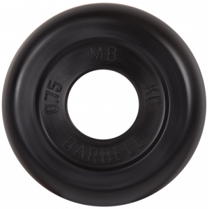 Диск для штанги 0,75кг d=31мм черный MB-PltB31-0,75 MB Barbell