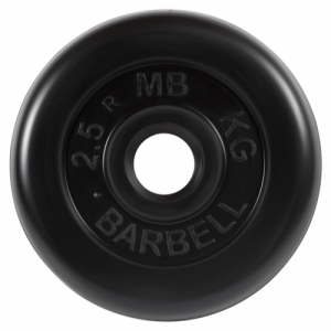 Диск для штанги 2,5кг d=26мм черный MB-PltB26-2,5 MB Barbell