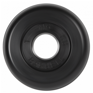 Диск для штанги 1кг d=26мм черный MB-PltB26-1 MB Barbell