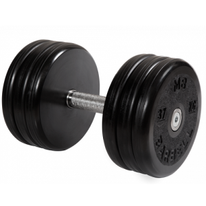 Гантель неразборная с невращающейся ручкой классик 38 кг MB-FdbEM-BN38 MB Barbell