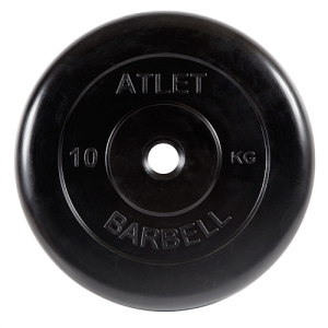 Диск для штанги 10кг d=26мм черный MB-AtletB26-10 MB Barbell