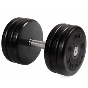 Гантель неразборная с невращающейся ручкой классик 37 кг MB-FdbEM-BN37 MB Barbell