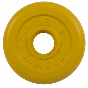 Диск для штанги 1,25кг d=26мм жёлтый MB-PltC26-1,25 MB Barbell